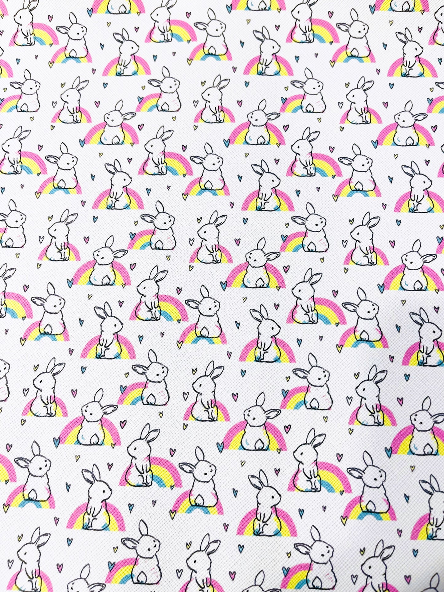 Faux Fur Sheet with Rainbow Rabbit Designs