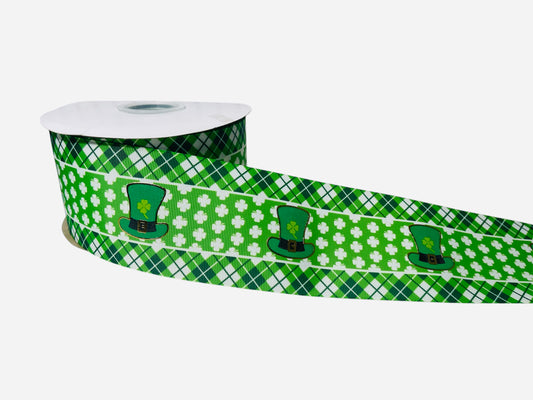 1 YARD OF 3 INCH (75CM) GROSGRAIN RIBBON WITH BIG HAT DESIGN