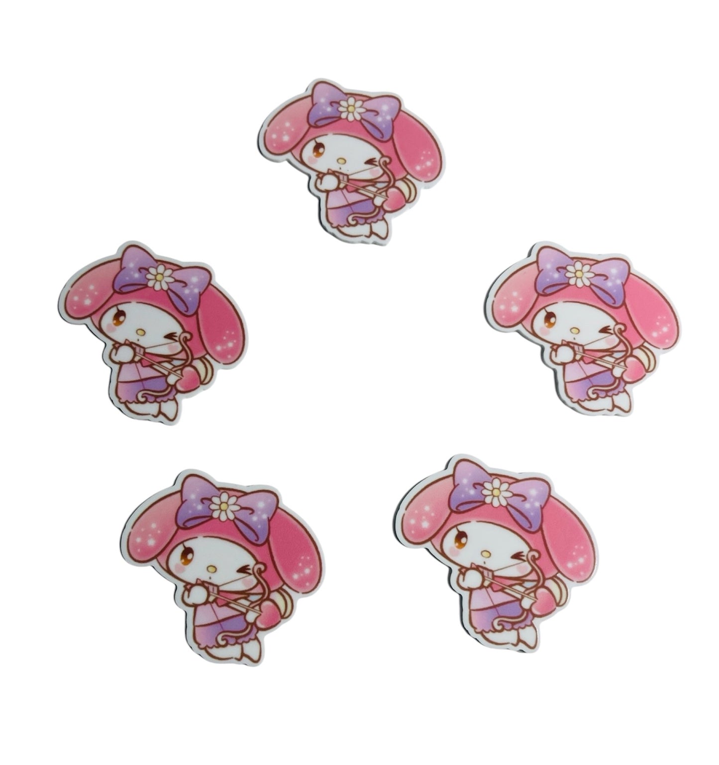 SET OF 3 PINK BUNNY RESINS